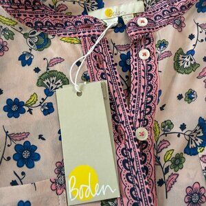 Boden Floral Button Front Blouse NWT Size 8